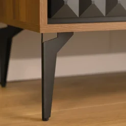 Vetrina moderna 103x122h cm 4 ante serigrafato rovere nero Duplo